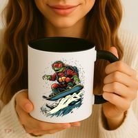 Turtle On A Snowboard Snowboarding Coffee Mug thumb 3