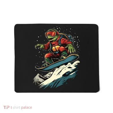 Turtle On A Snowboard Snowboarding Mousepad
