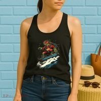 Turtle On A Snowboard Snowboarding Women's Tank Top thumb 2