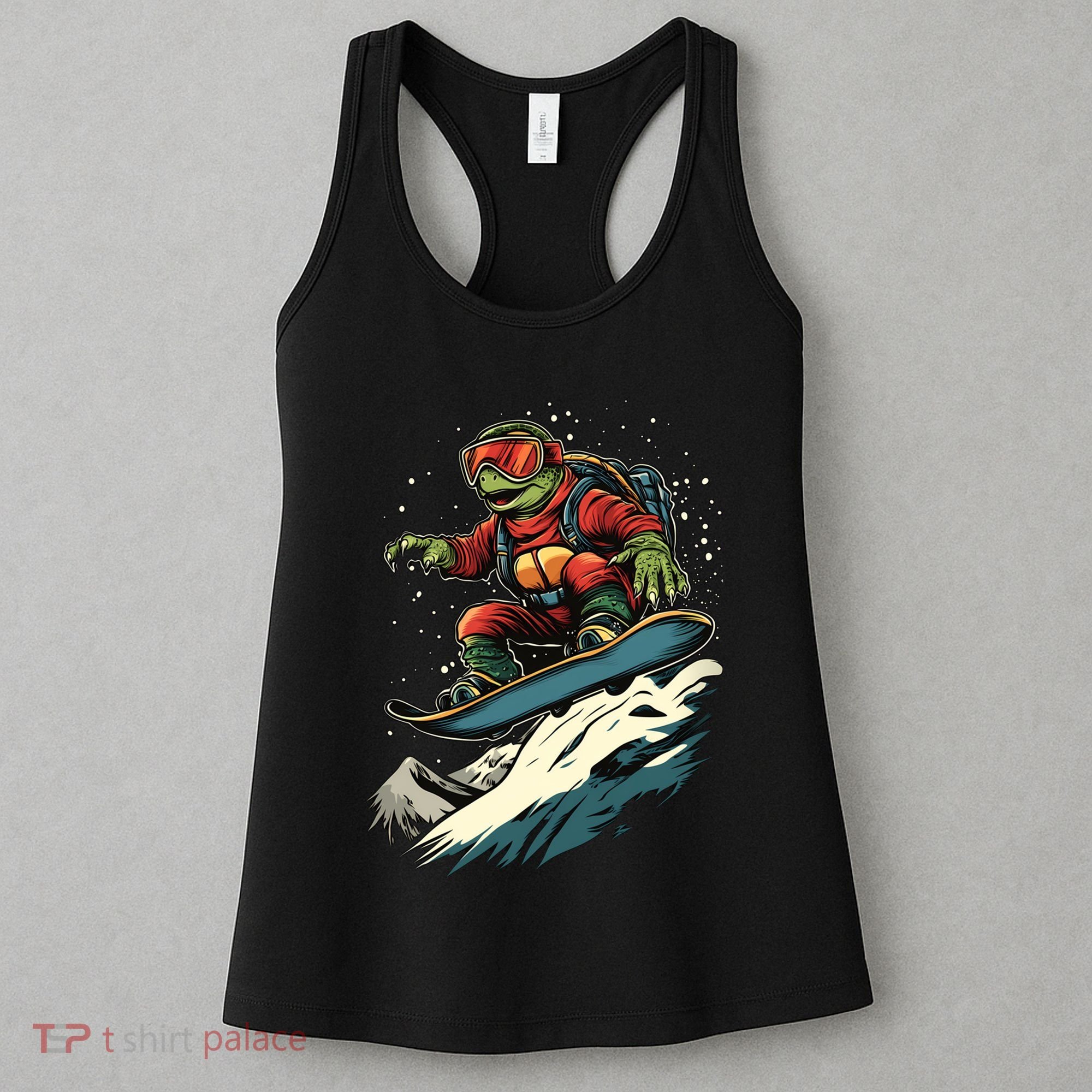 Turtle On A Snowboard Snowboarding Women's Tank Top