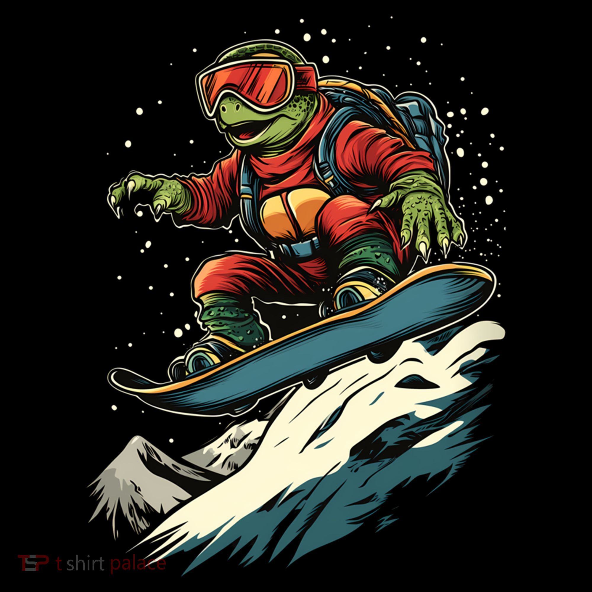 Turtle On A Snowboard Snowboarding Baby Bodysuit