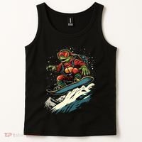 Turtle On A Snowboard Snowboarding Tank Top thumb 2