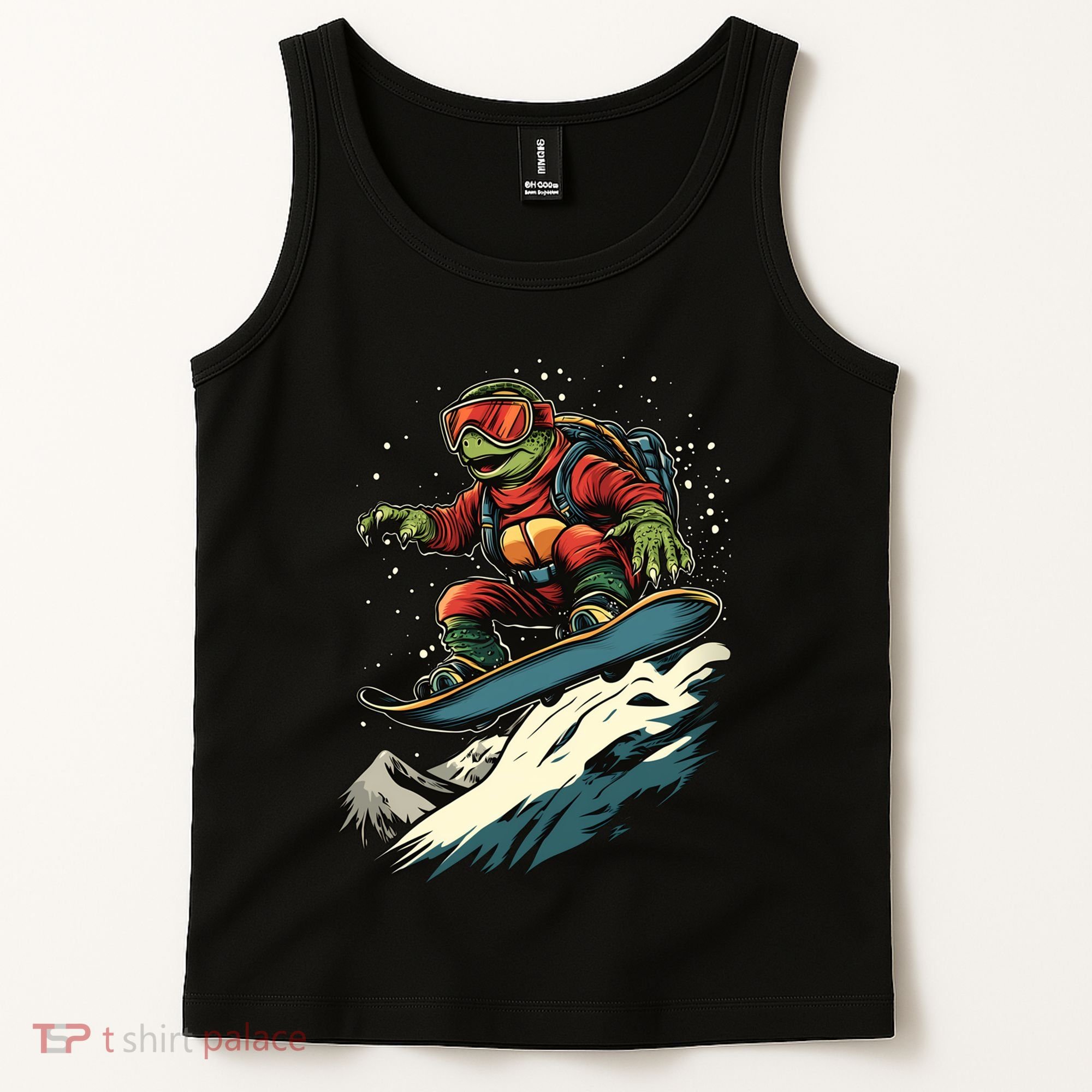 Turtle On A Snowboard Snowboarding Tank Top