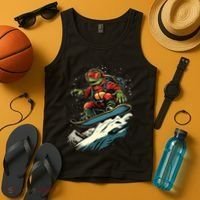 Turtle On A Snowboard Snowboarding Tank Top thumb 4