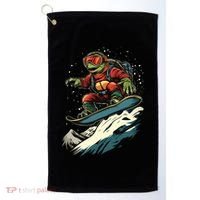 Turtle On A Snowboard Snowboarding Golf Towel thumb 0