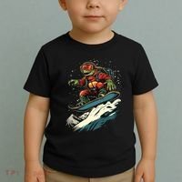 Turtle On A Snowboard Snowboarding Toddler T-Shirt thumb 2