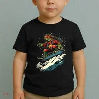 Turtle On A Snowboard Snowboarding Toddler T-Shirt thumb 2