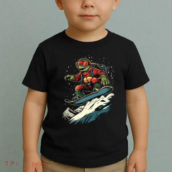 Turtle On A Snowboard Snowboarding Toddler T-Shirt