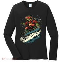 Turtle On A Snowboard Snowboarding Women's Long Sleeve Shirt thumb 0
