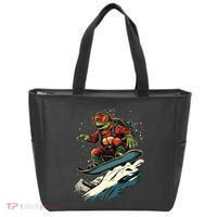 Turtle On A Snowboard Snowboarding Tote Bag thumb 0