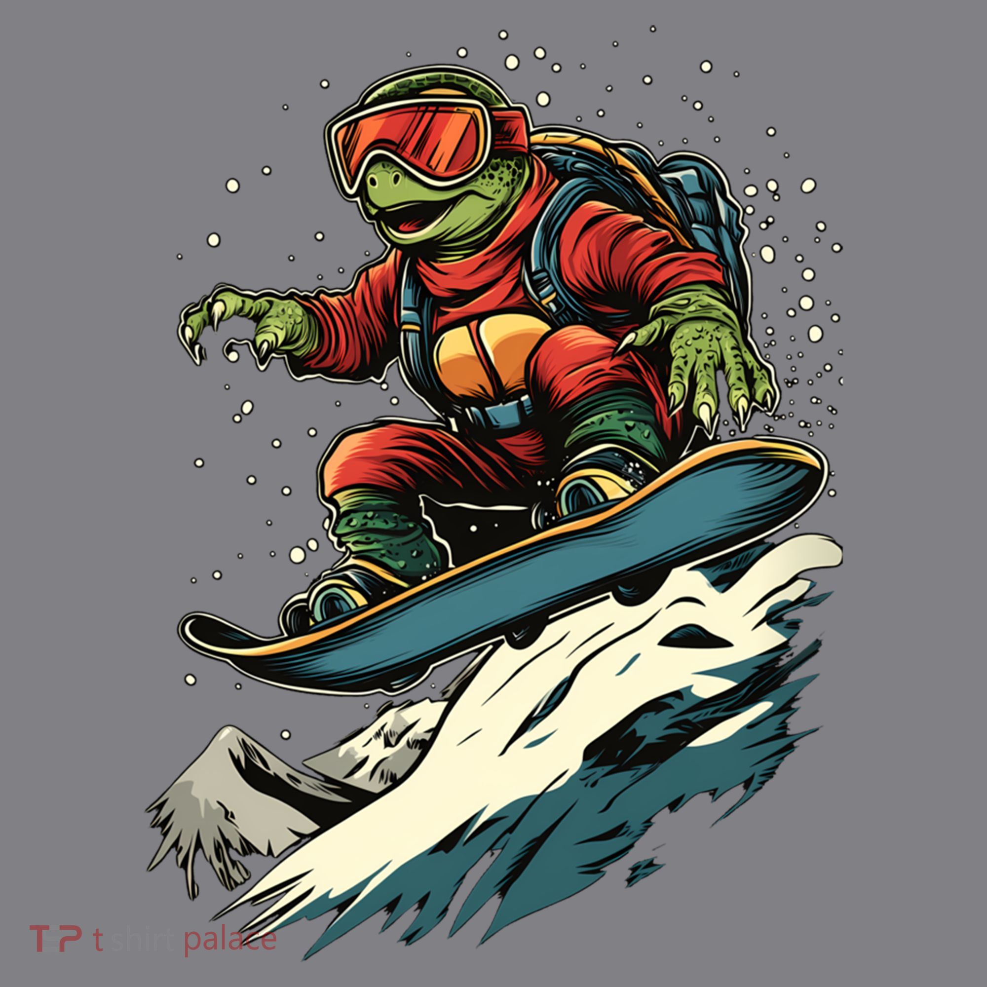Turtle On A Snowboard Snowboarding Long Sleeve Shirt