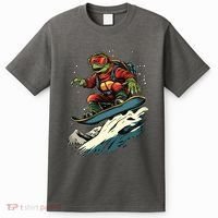 Turtle On A Snowboard Snowboarding T-Shirt thumb 0