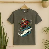 Turtle On A Snowboard Snowboarding T-Shirt thumb 2