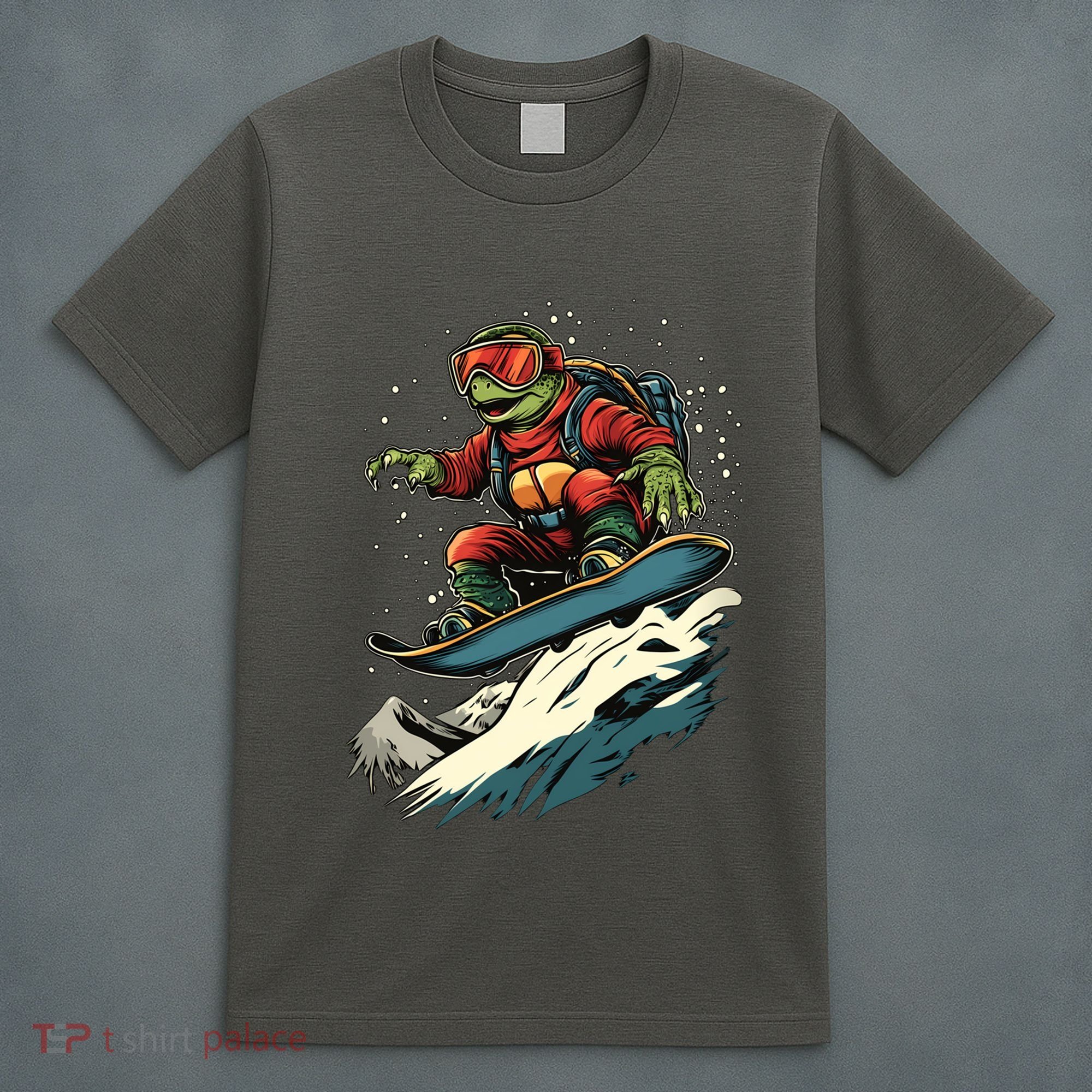 Turtle On A Snowboard Snowboarding T-Shirt
