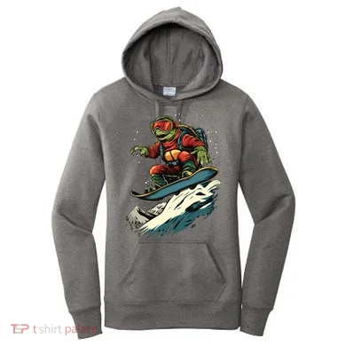 Turtle On A Snowboard Snowboarding Women's Hoodie