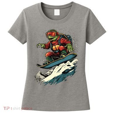 Turtle On A Snowboard Snowboarding Women's T-Shirt