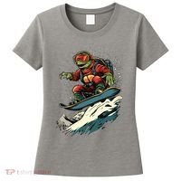 Turtle On A Snowboard Snowboarding Women's T-Shirt thumb 0