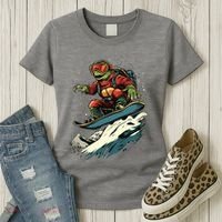 Turtle On A Snowboard Snowboarding Women's T-Shirt thumb 3