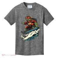 Turtle On A Snowboard Snowboarding Kids T-Shirt thumb 0