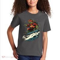 Turtle On A Snowboard Snowboarding Kids T-Shirt thumb 2
