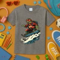 Turtle On A Snowboard Snowboarding Kids T-Shirt thumb 3