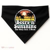 The Only BS I Need Is Beers and Sunshine Retro Beach Gift USA-Made Doggie Bandana thumb 0