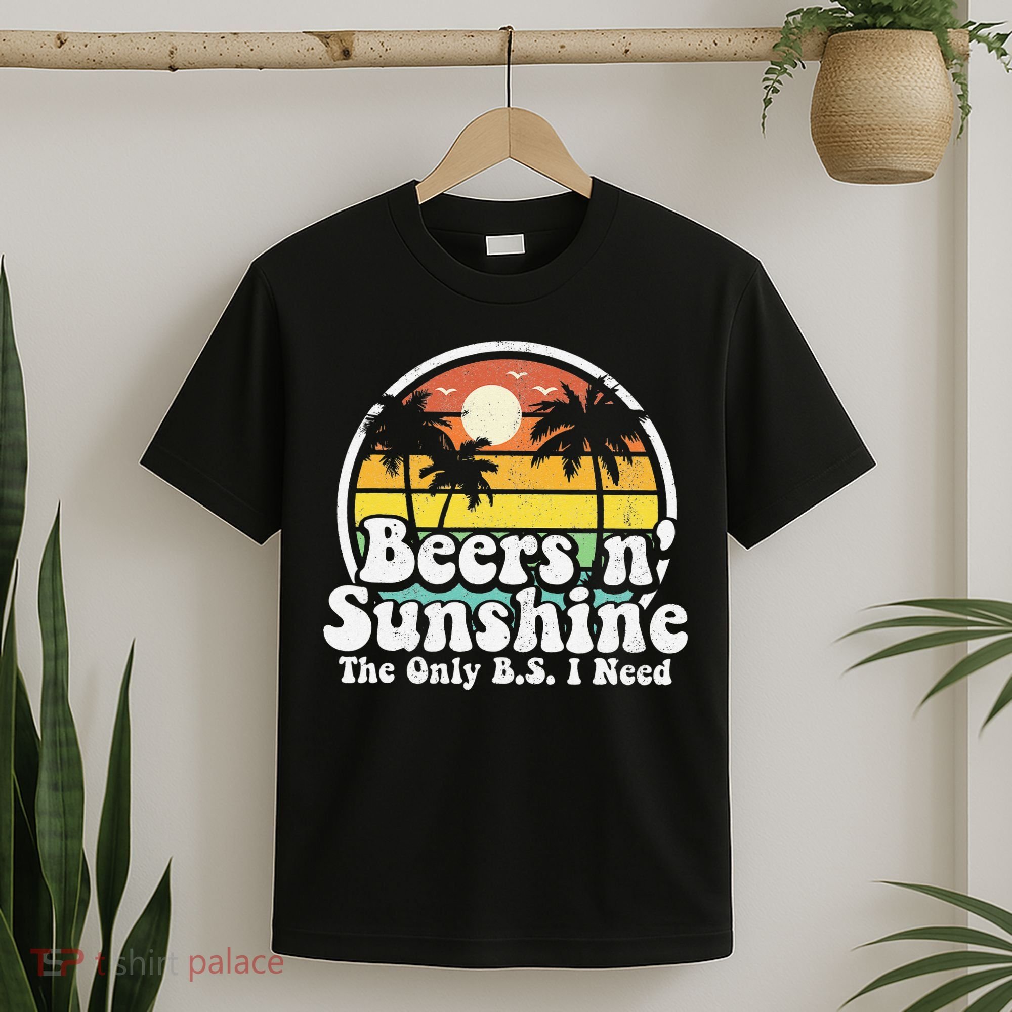 The Only BS I Need Is Beers and Sunshine Retro Beach Gift T-Shirt