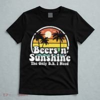 The Only BS I Need Is Beers and Sunshine Retro Beach Gift T-Shirt thumb 5