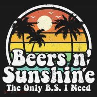 The Only BS I Need Is Beers and Sunshine Retro Beach Gift Women's Hoodie thumb 2