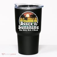 The Only BS I Need Is Beers and Sunshine Retro Beach Gift Tumbler thumb 0