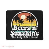 The Only BS I Need Is Beers and Sunshine Retro Beach Gift Mousepad thumb 0