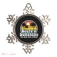 The Only BS I Need Is Beers and Sunshine Retro Beach Gift Ornament thumb 0