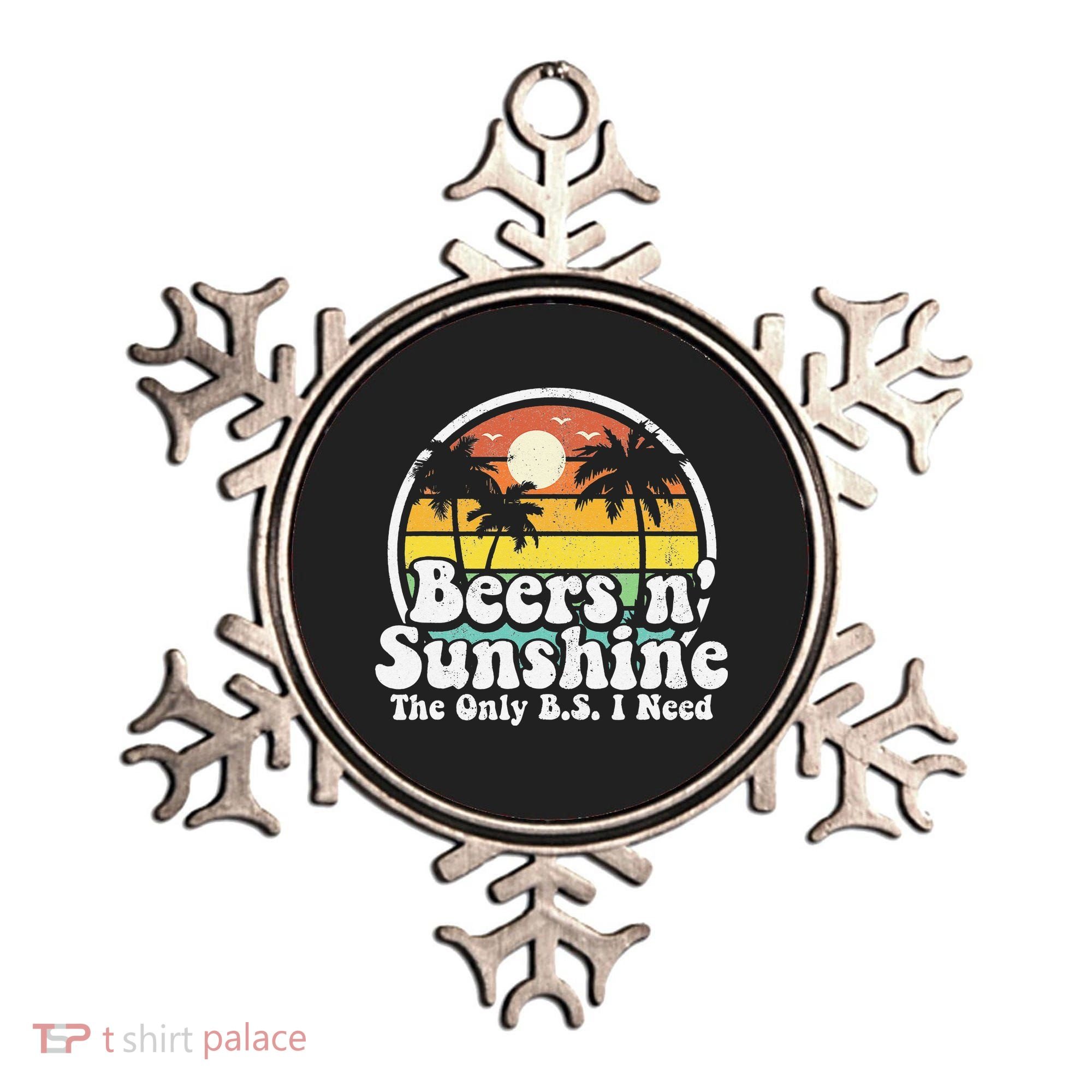 The Only BS I Need Is Beers and Sunshine Retro Beach Gift Ornament
