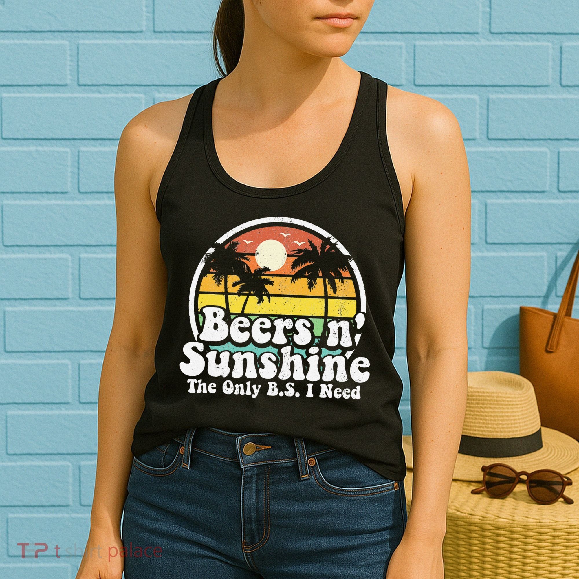 The Only BS I Need Is Beers and Sunshine Retro Beach Gift Women's Tank Top