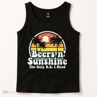 The Only BS I Need Is Beers and Sunshine Retro Beach Gift Tank Top thumb 2