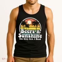 The Only BS I Need Is Beers and Sunshine Retro Beach Gift Tank Top thumb 3