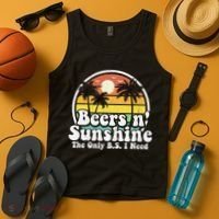 The Only BS I Need Is Beers and Sunshine Retro Beach Gift Tank Top thumb 4