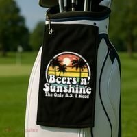 The Only BS I Need Is Beers and Sunshine Retro Beach Gift Golf Towel thumb 2