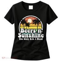 The Only BS I Need Is Beers and Sunshine Retro Beach Gift Women's T-Shirt thumb 0
