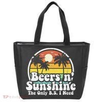 The Only BS I Need Is Beers and Sunshine Retro Beach Gift Tote Bag thumb 0