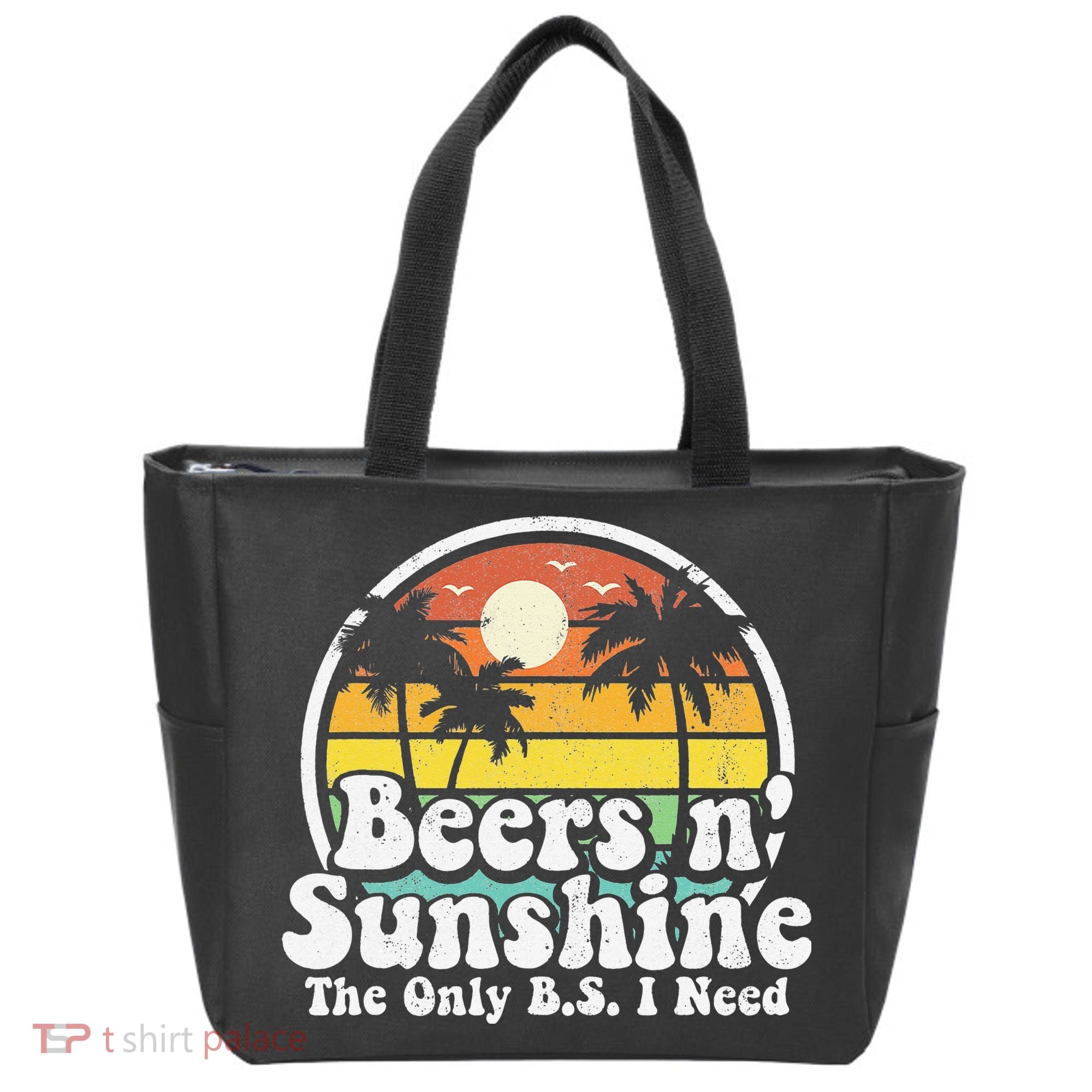 The Only BS I Need Is Beers and Sunshine Retro Beach Gift Tote Bag