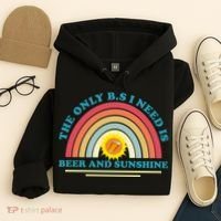 The Only BS I Need Is Beer And Sunshine Boho Rainbow Hoodie thumb 4