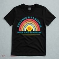 The Only BS I Need Is Beer And Sunshine Boho Rainbow T-Shirt thumb 5