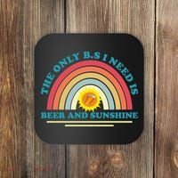 The Only BS I Need Is Beer And Sunshine Boho Rainbow Coaster thumb 0