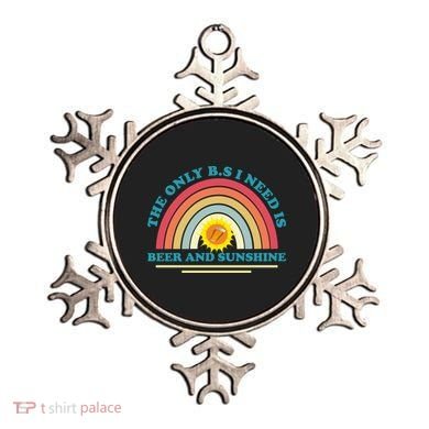 The Only BS I Need Is Beer And Sunshine Boho Rainbow Ornament