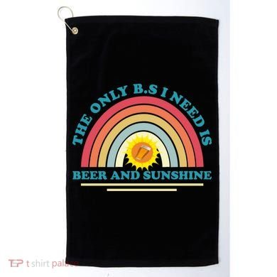 The Only BS I Need Is Beer And Sunshine Boho Rainbow Golf Towel