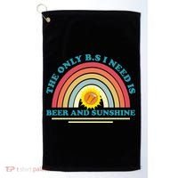 The Only BS I Need Is Beer And Sunshine Boho Rainbow Golf Towel thumb 0