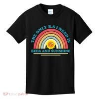 The Only BS I Need Is Beer And Sunshine Boho Rainbow Kids T-Shirt thumb 0