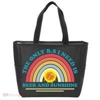 The Only BS I Need Is Beer And Sunshine Boho Rainbow Tote Bag thumb 0