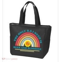 The Only BS I Need Is Beer And Sunshine Boho Rainbow Tote Bag thumb 3